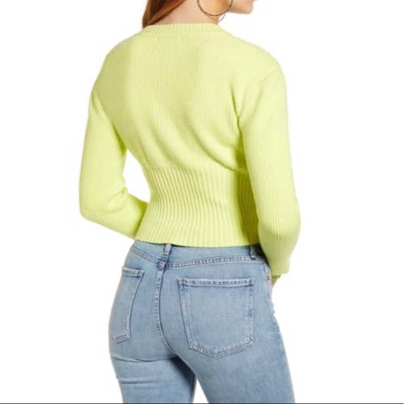4SI3NNA Neon Ribbed Crop Crewneck Sweater - Picture 3 of 8